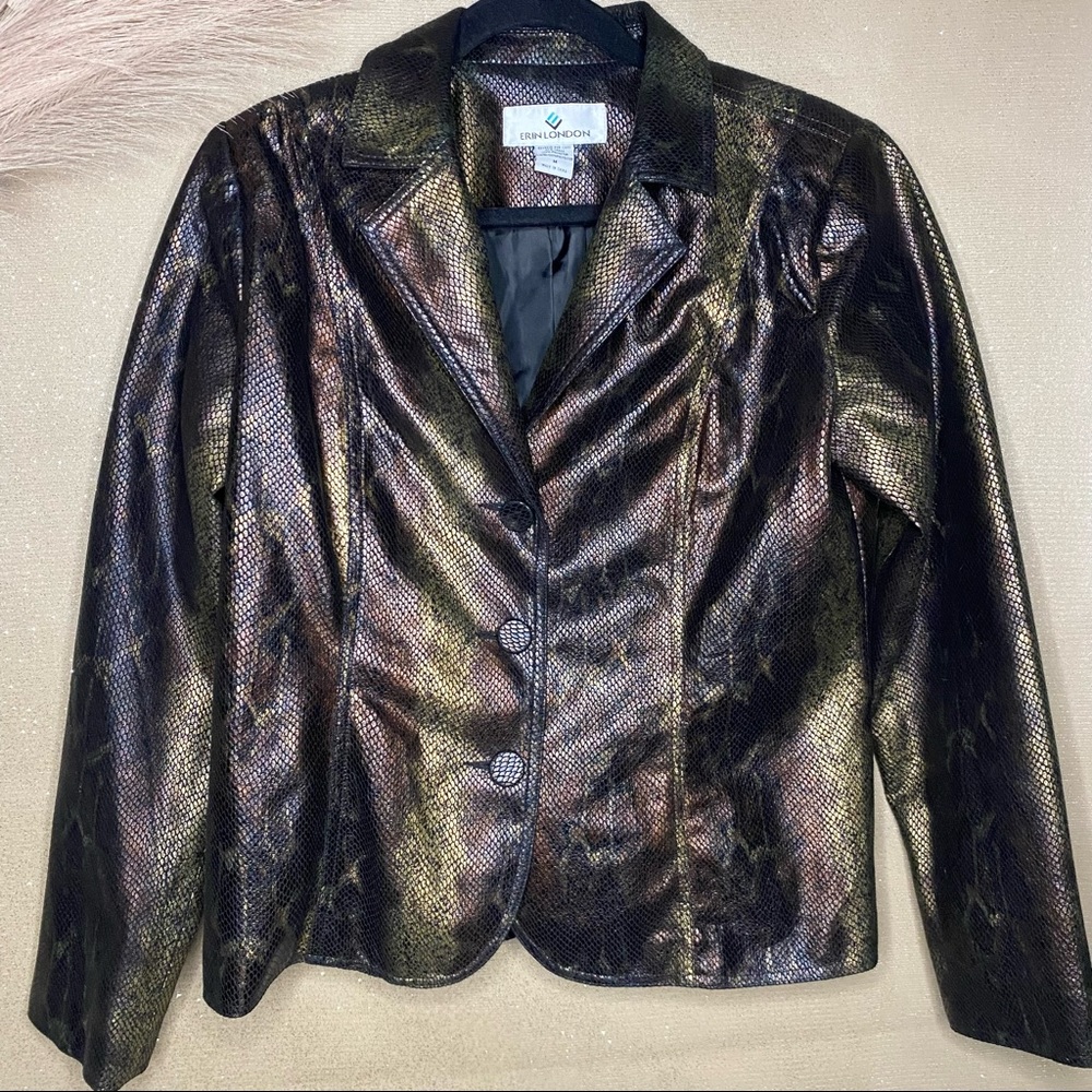 Erin London Bronze Snakeskin Blazer